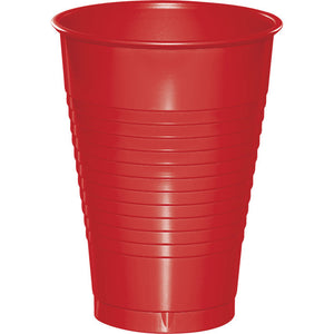 Bulk Pack of 40 Classic Red 12 Oz Plastic Cups