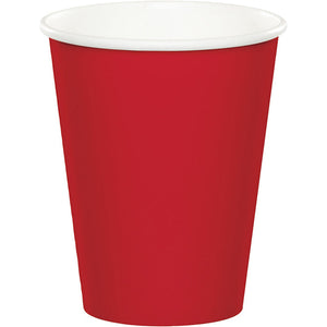 Bulk Pack of 24 Classic Red Hot/Cold Paper Cups 9 Oz