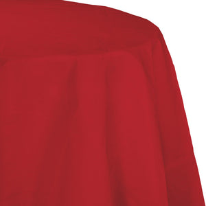 Bulk Pack of 2 Classic Red 82" Round Polylined Tissue Tablecover