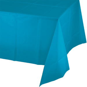 Bulk Pack of 2 Turquoise Tablecover Plastic 54" X 108"