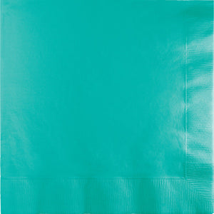 Bulk Pack of 50 Teal Lagoon Dinner Napkins 3Ply 1/4Fld