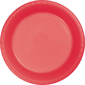 Bulk Pack of 40 Coral Plastic Dessert Plates