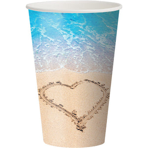 Bulk Pack of 16 Beach Love Hot/Cold Paper Cups 12 Oz