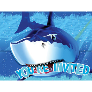 Bulk Pack of 16 Shark Splash Invitation, Gatefold