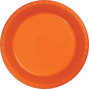 Bulk Pack of 40 Sunkissed Orange Plastic Dessert Plates