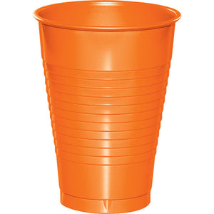 Bulk Pack of 40 Sunkissed Orange 12 Oz Plastic Cups