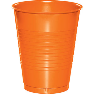 Bulk Pack of 40 Sunkissed Orange Plastic Cups