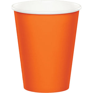 Bulk Pack of 24 Sunkissed Orange Hot/Cold Paper Cups 9 Oz