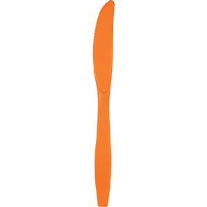 Bulk Pack of 48 Sunkissed Orange Plastic Knives