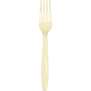 Bulk Pack of 48 Ivory Plastic Forks