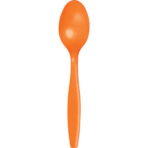 Bulk Pack of 100 Sunkissed Orange Plastic Spoons