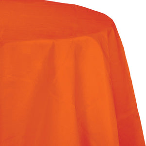 Bulk Pack of 2 Sunkissed Orange 82" Round Polylined Tissue Tablecover