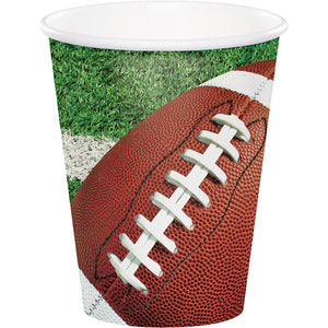 Bulk Pack of 16 Football Party Hot/Cold Paper Cups 9 Oz