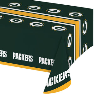 Bulk Pack of 2 Green Bay Packers Plastic Table Cover, 54" X 102"