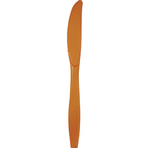 Bulk Pack of 48 Pumpkin Spice Orange Plastic Knives