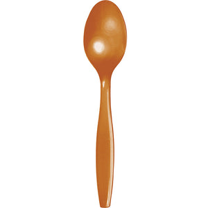 Bulk Pack of 48 Pumpkin Spice Orange Plastic Spoons