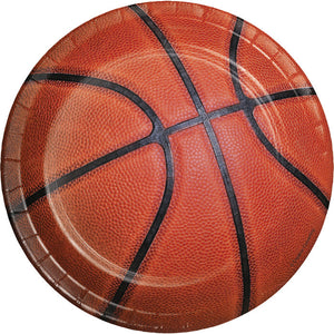 Bulk Pack of 24 Basketball Paper Dessert Plates