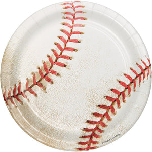 Bulk Pack of 24 Baseball Paper Dessert Plates