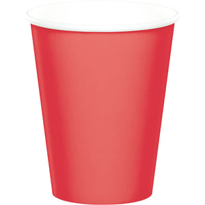 Bulk Pack of 48 Coral Hot/Cold Paper Cups 9 Oz