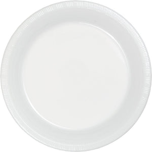 Bulk Pack of 40 White Prem Plastic Dessert Plates