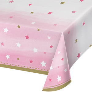 Bulk Pack of 2 One Little Star - Girl Plastic Tablecover, 54" X 102"