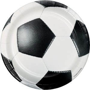 Bulk Pack of 24 Soccer Paper Dessert Plates