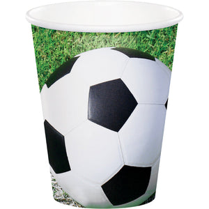 Bulk Pack of 16 Sports Fanatic Soccer Hot/Cold Paper Cups 9 Oz