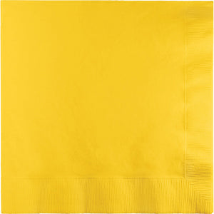 Bulk Pack of 100 School Bus Yellow Luncheon Napkin 3Ply