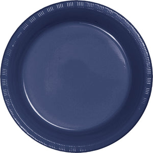 Bulk Pack of 40 Navy Blue Plastic Dessert Plates