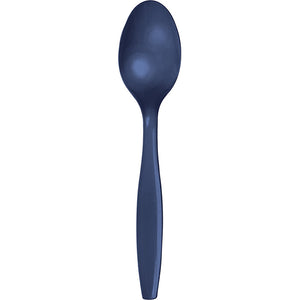 Bulk Pack of 48 Navy Blue Plastic Spoons