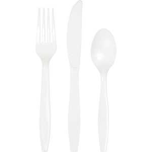 Bulk Pack of 48 White Prem Cutlery Ast