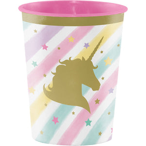 Bulk Pack of 4 Unicorn Sparkle Plastic Keepsake Cup 16 Oz