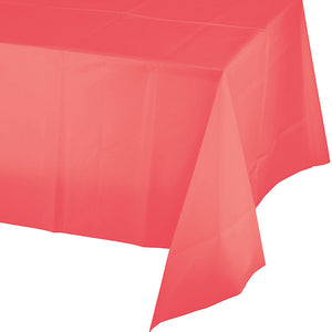 Bulk Pack of 2 Coral Tablecover Plastic 54" X 108"