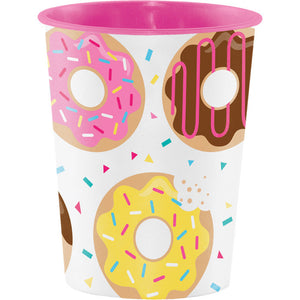 Bulk Pack of 4 Donut Time Plastic Keepsake Cup 16 Oz