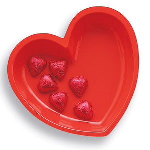 Bulk Pack of 3 Red Heart Plastic Serving Tray