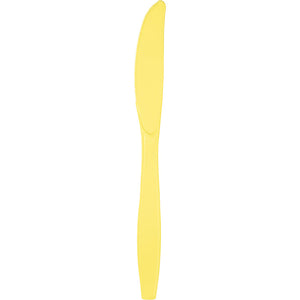 Bulk Pack of 48 Mimosa Yellow Plastic Knives