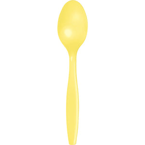 Bulk Pack of 48 Mimosa Yellow Plastic Spoons