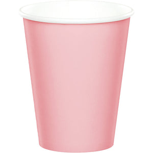 Bulk Pack of 48 Classic Pink Hot/Cold Paper Cups 9 Oz