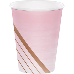 Bulk Pack of 16 Rose' All Day Hot/Cold Paper Cups 12 Oz Foil