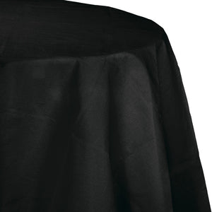 Bulk Pack of 2 Black Velvet 82" Round Polylined Tissue Tablecover