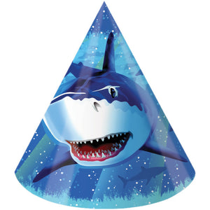 Bulk Pack of 16 Shark Splash Party Hats