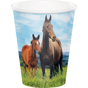 Bulk Pack of 16 Horse & Pony Hot/Cold Paper Cups 9 Oz