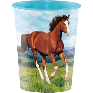 Bulk Pack of 4 Horse & Pony Plastic Keepsake Cup 16 Oz