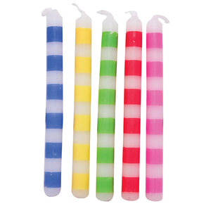 Bulk Pack of 40 Multicolor Striped Candles