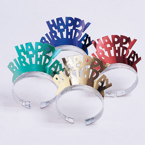 Bulk Pack of 8 Foil Birthday Tiaras