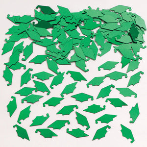 Bulk Pack of 3 Green Graduation Mortarboard Confetti, 0.5 oz/Pack