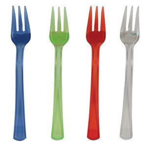 Bulk Pack of 72 Assorted Color Mini Appetizer Forks