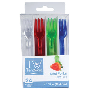 Bulk Pack of 72 Assorted Color Mini Appetizer Forks