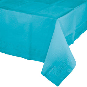 Bulk Pack of 2 Bermuda Blue Tablecover 54"X 108" Polylined Tissue