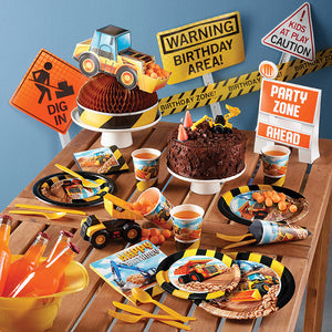 Bulk Pack of 24 Big Dig Construction Paper Dessert Plates